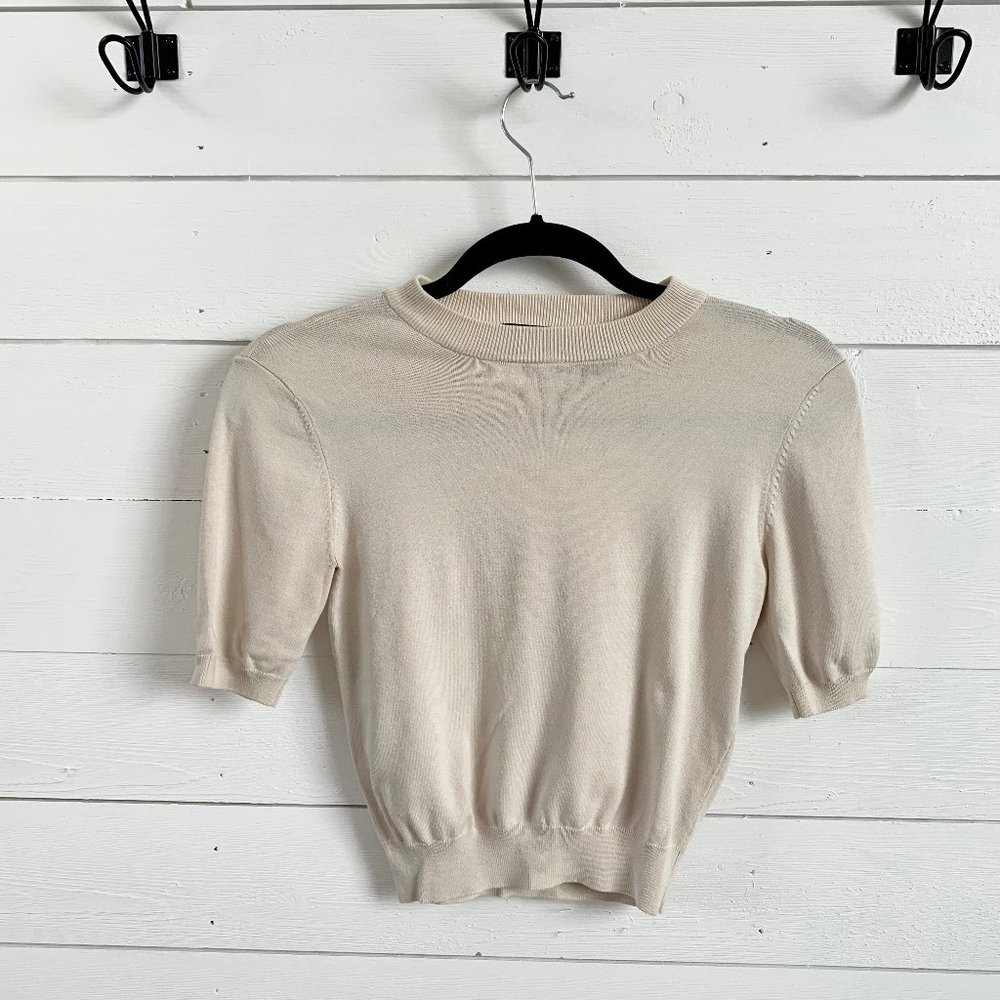 Moda International Cream Sweater Crop Top